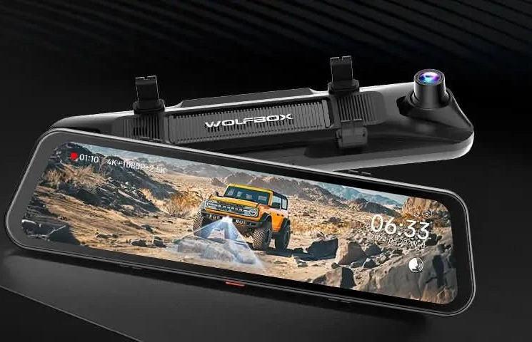Vista de las tres cámaras de la Wolfbox G900 TriPro Bumper Edition